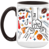 3476436005 - DAD - 11OZ - 2LI - Hands-Recovered AM15OZ 15oz Accent Mug