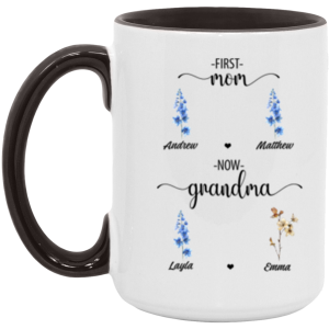 3658611704 - 1- 15OZ FIRT MOM BLACK AM15OZ 15oz Accent Mug