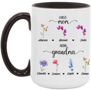 3658611704 - 3- 15OZ FIRT MOM BLACK AM15OZ 15oz Accent Mug