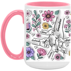 3659878442 - 2-15OZ MOM HANDS5 AM15OZ 15oz Accent Mug