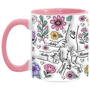 3664142610- 11OZ PINK MOM HANDS AM11OZ 11oz Accent Mug