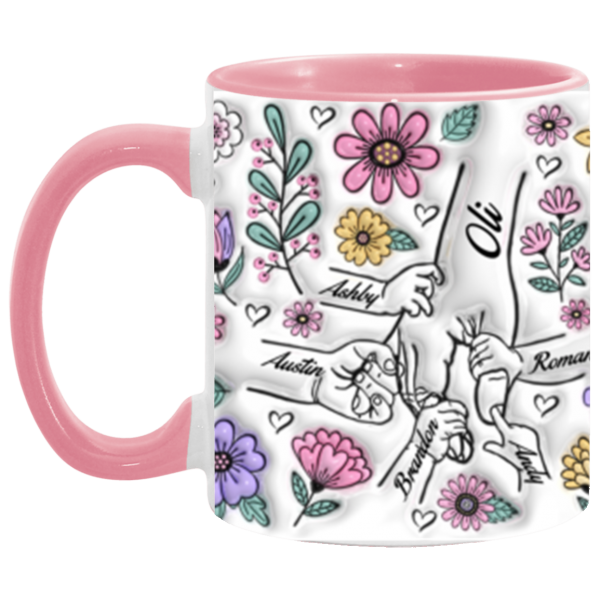 3664142610- 11OZ PINK MOM HANDS AM11OZ 11oz Accent Mug