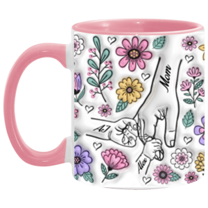 3665522408 - 11OZ PINK MOM HANDS 2 AM11OZ 11oz Accent Mug