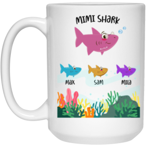 3671794399 - 15OZ MIMI SHARK 21504 15oz White Mug