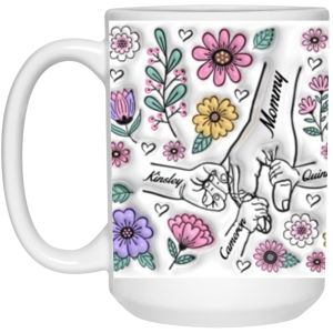 3664710042 - 15OZ MOM HANDS 5 21504 15oz White Mug
