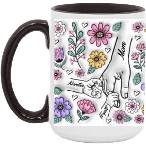 3675555293 - 15OZ MOM HANDS 2 - PURPLE AM15OZ 15oz Accent Mug