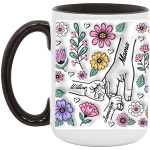 3678241033 - BLACK - 15OZ MOM HANDS 2 PURPLE AM15OZ 15oz Accent Mug