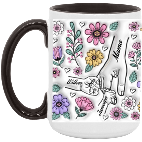 3678241033 - BLACK - 15OZ MOM HANDS 2 PURPLE AM15OZ 15oz Accent Mug