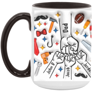 3677907681 - 15OZ DAD HANDS 3 AM15OZ 15oz Accent Mug