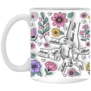 3671441108 - 11OZ MOM HANDS 5 PURPLE XP8434 11oz White Mug