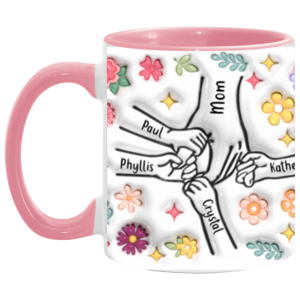 3675163252 - 11OZ MOM HANDS 4 PINK AM11OZ 11oz Accent Mug