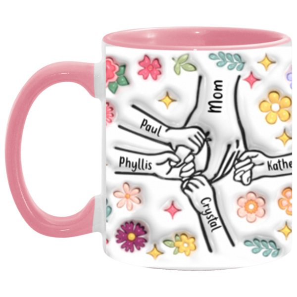 3675163252 - 11OZ MOM HANDS 4 PINK AM11OZ 11oz Accent Mug