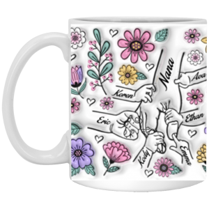 3684099242 - 11OZ MOM HANDS 6 PURPLE XP8434 11oz White Mug